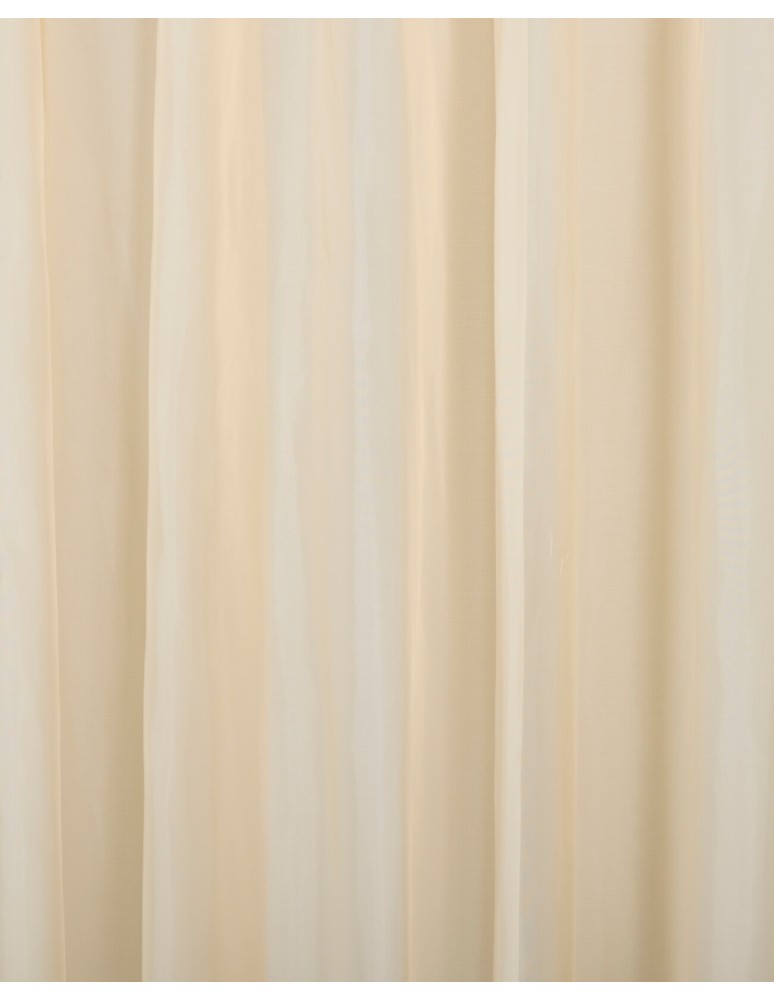 Έτοιμη ραμμένη κουρτίνα με τρέσα (300x318)- Βουάλ μονόχρωμη μπεζ ημιδιάφανη
