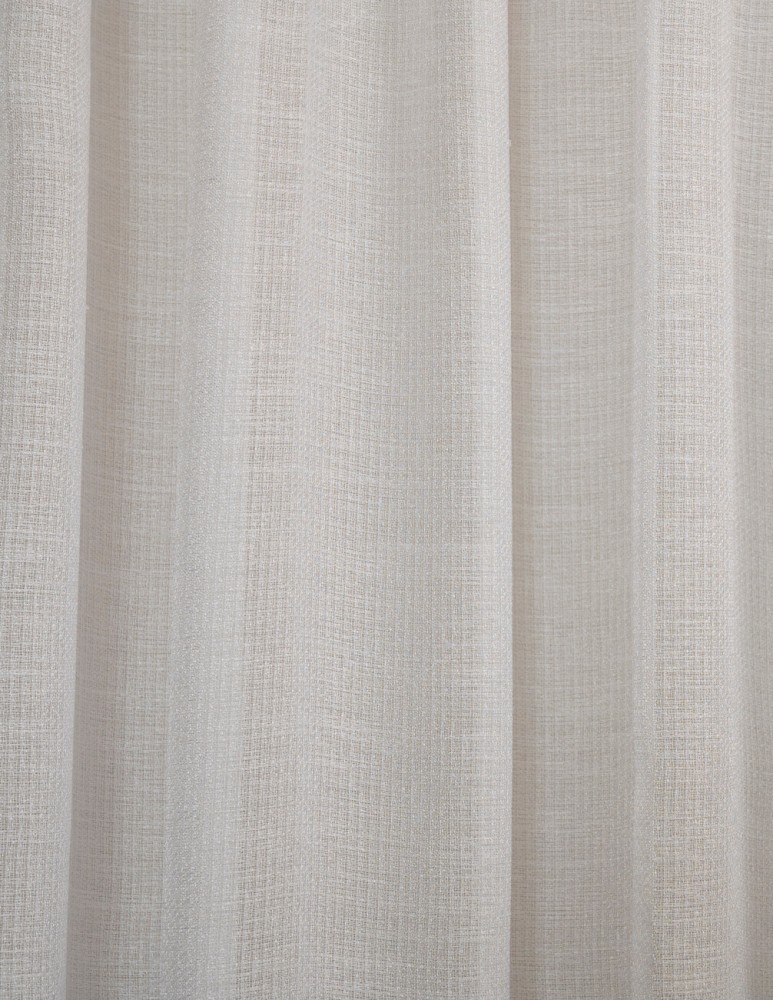 Έτοιμη ραμμένη κουρτίνα με τρέσα LUXURY - Blanche lurex λευκή ημιδιάφανη