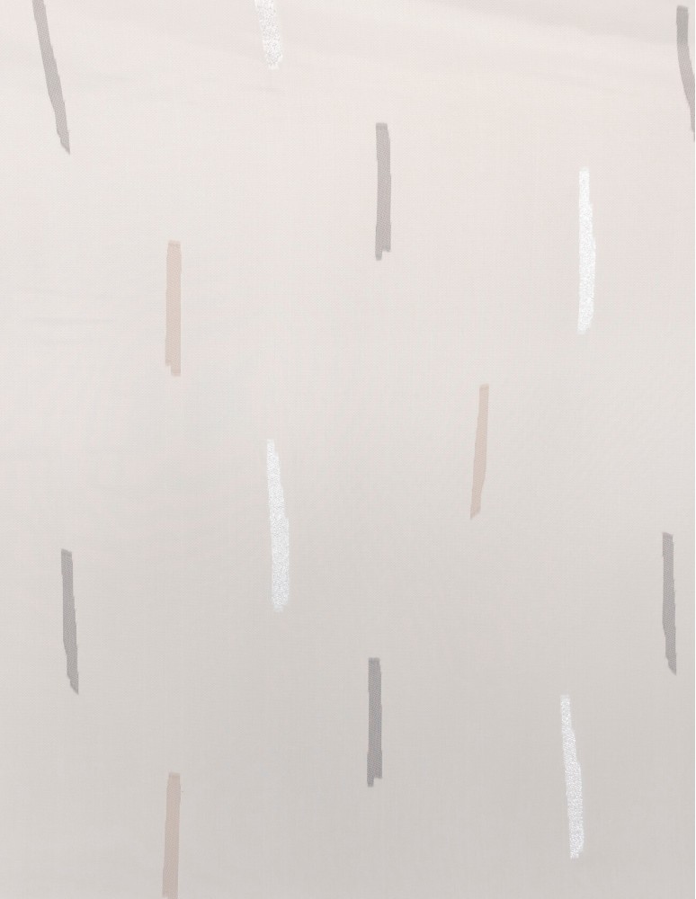 Έτοιμη ραμμένη κουρτίνα με τρέσα LUXURY - Βουάλ εκρού με μπεζ-γκρι σχέδιο ημιδιάφανο