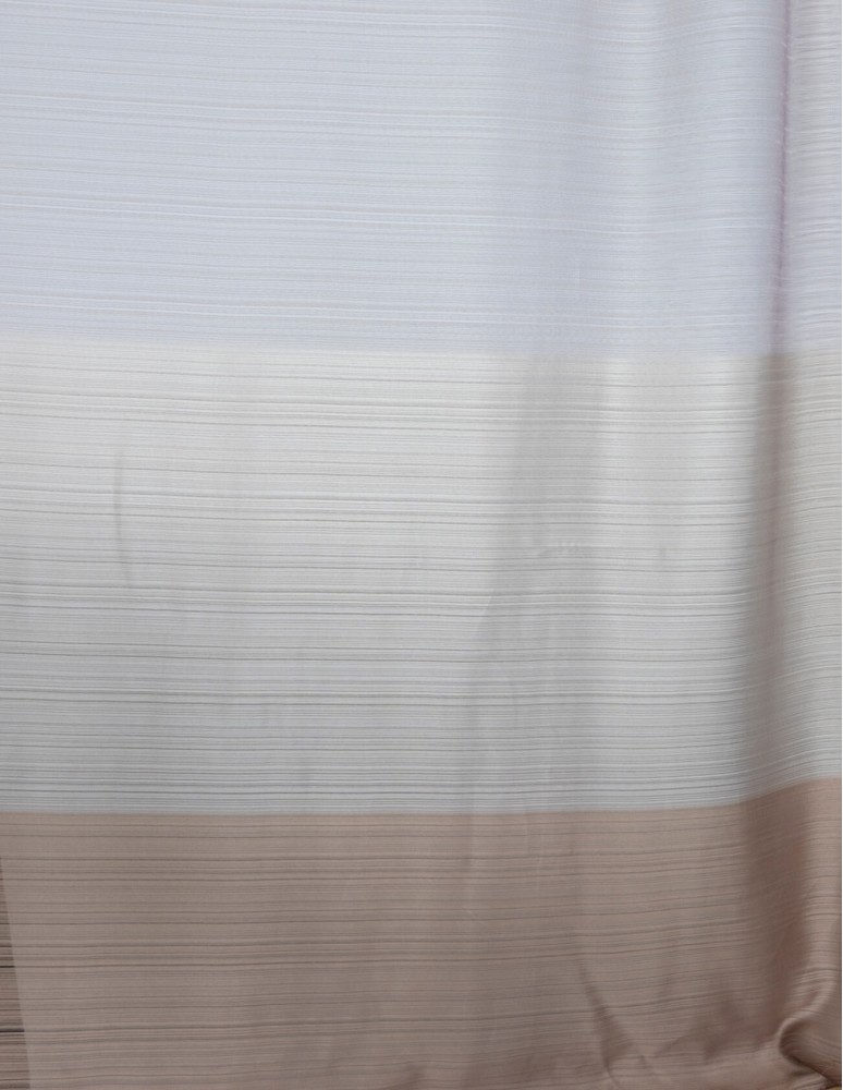 Έτοιμη ραμμένη κουρτίνα με τρέσα LUXURY - Βουάλ ζακάρ γκρι-λαδί-καφέ ημιδιάφανο