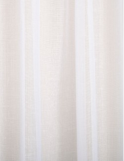 Έτοιμη ραμμένη κουρτίνα με τρέσα LUXURY - Γάζα lurex Brillant λευκή ημιδιάφανη