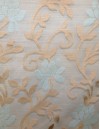 Έτοιμη ραμμένη κουρτίνα με τρέσα LUXURY - Οργάντζα ζακάρ μπεζ-τυρκουάζ ημιδιάφανη
