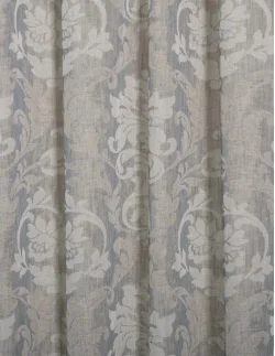 Κουρτίνα με το μέτρο - Γάζα Baroque Linen εκρού-γκρι-μόκα ημιδιάφανη