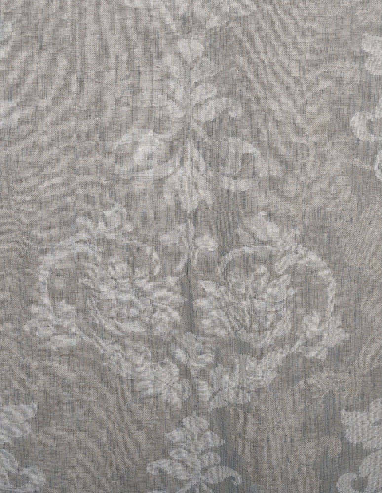 Κουρτίνα με το μέτρο - Γάζα Baroque Linen εκρού-γκρι-μόκα ημιδιάφανη