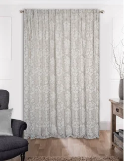 Κουρτίνα με το μέτρο -Γάζα Baroque Linen εκρού-μόκα ημιδιάφανη