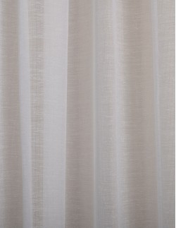 Κουρτίνα με το μέτρο - Lino φλάμμα λευκή ημιδιάφανη