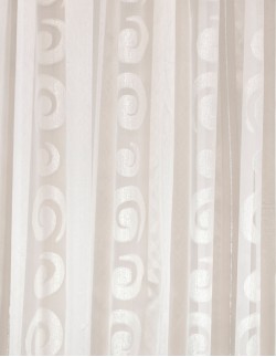 Κουρτίνα με το μέτρο - Οργάντζα υπόλευκη lurex με με ασημί σχέδιο ημιδιάφανη