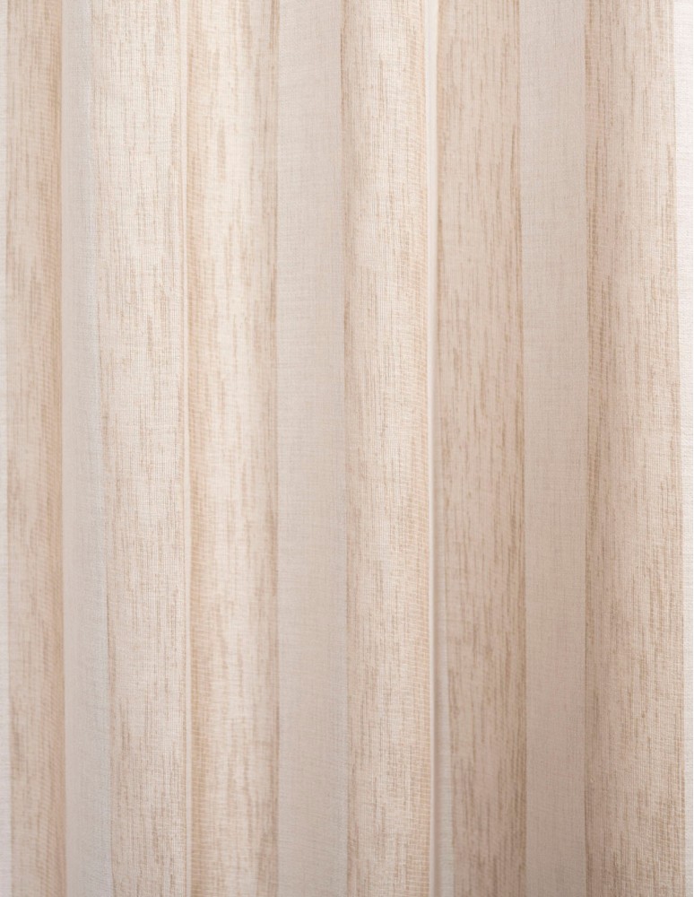 Κουρτίνα με το μέτρο - Ζακάρ λινού τύπου εκρού-μπεζ ημιδιάφανο