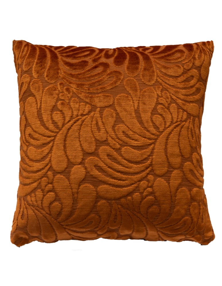 Μαξιλάρι διακοσμητικό βελούδο πορτοκαλί με φερμουάρ (45 x 45) - Elite Home
