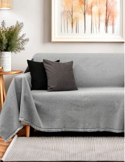 Ριχτάρι Βαμβακερό Γκρι Σκούρο Ζακάρ - Elite Home - 4 Διαστάσεις