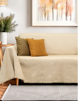 Ριχτάρι Βαμβακερό Μπεζ Σαμπανιζέ - Elite Home - 4 Διαστάσεις