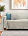 Ριχτάρι Βαμβακερό Γαλάζιο-Μπεζ Ζακάρ - Elite Home - 4 Διαστάσεις