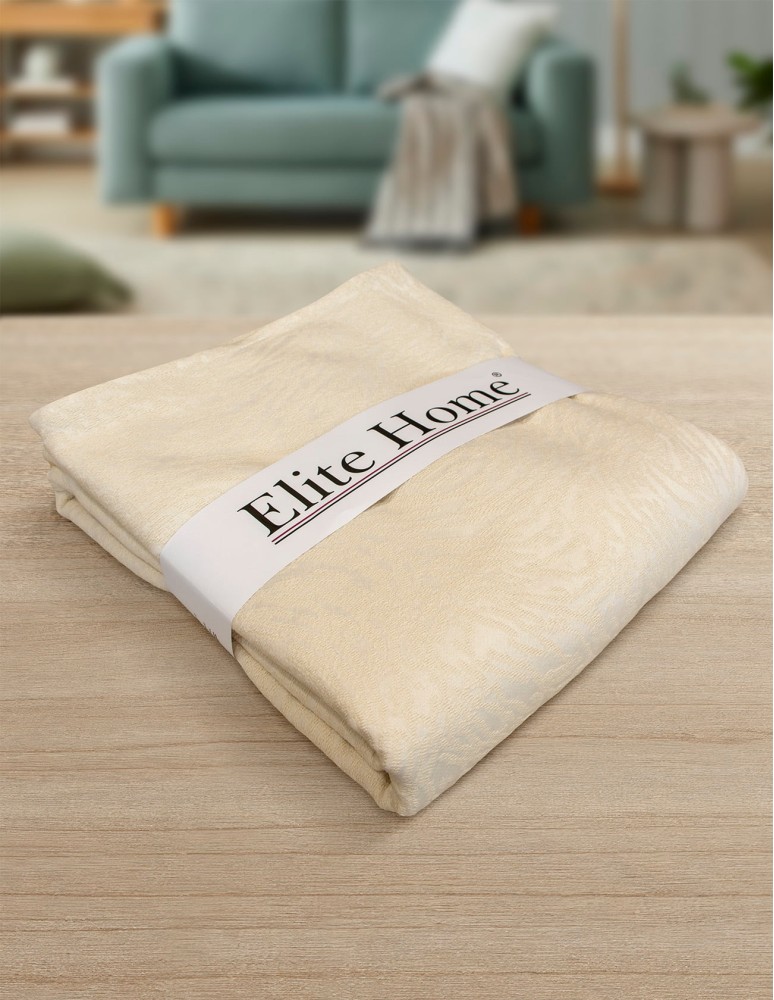 Ριχτάρι Βαμβακερό Εκρού Ζακάρ Φυλλωτό - Elite Home - 4 Διαστάσεις