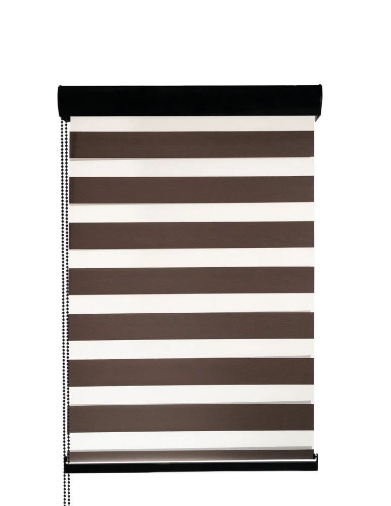 Ρολοκουρτίνα διπλή zebra 4060-10 καφέ-λαδί