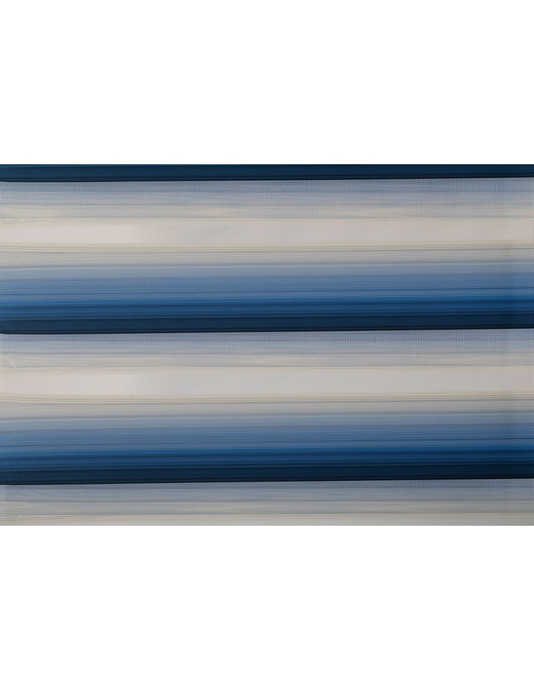 Ρολοκουρτίνα διπλή zebra ντεγκραντέ με πιέτα 78091-05 εκρού-μπλε
