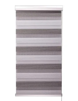 Ρολοκουρτίνα διπλή zebra μεταλλιζέ με πιέτα 808200-05 μαύρο-ασημί