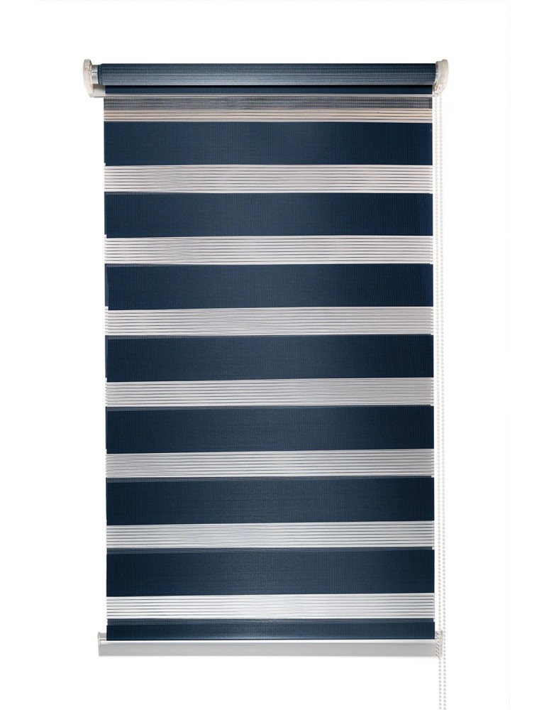 Ρολοκουρτίνα διπλή zebra D-601-24 μπλε σκούρο