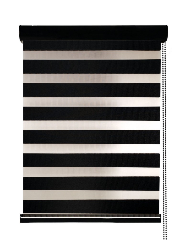 Ρολοκουρτίνα διπλή zebra D-603-16 μαύρο