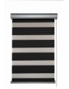 Ρολοκουρτίνα διπλή zebra τύπου λινό με πιέτα KT-47-07 μαύρο