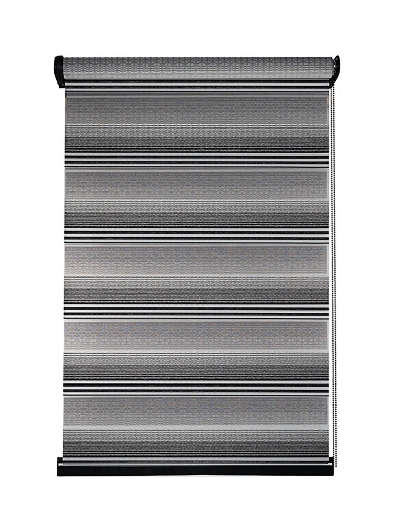 Ρολοκουρτίνα διπλή zebra ζακάρ με πιέτα Z-204-02 λευκό-μαύρο